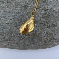 Gold Cornish Mussel Necklace